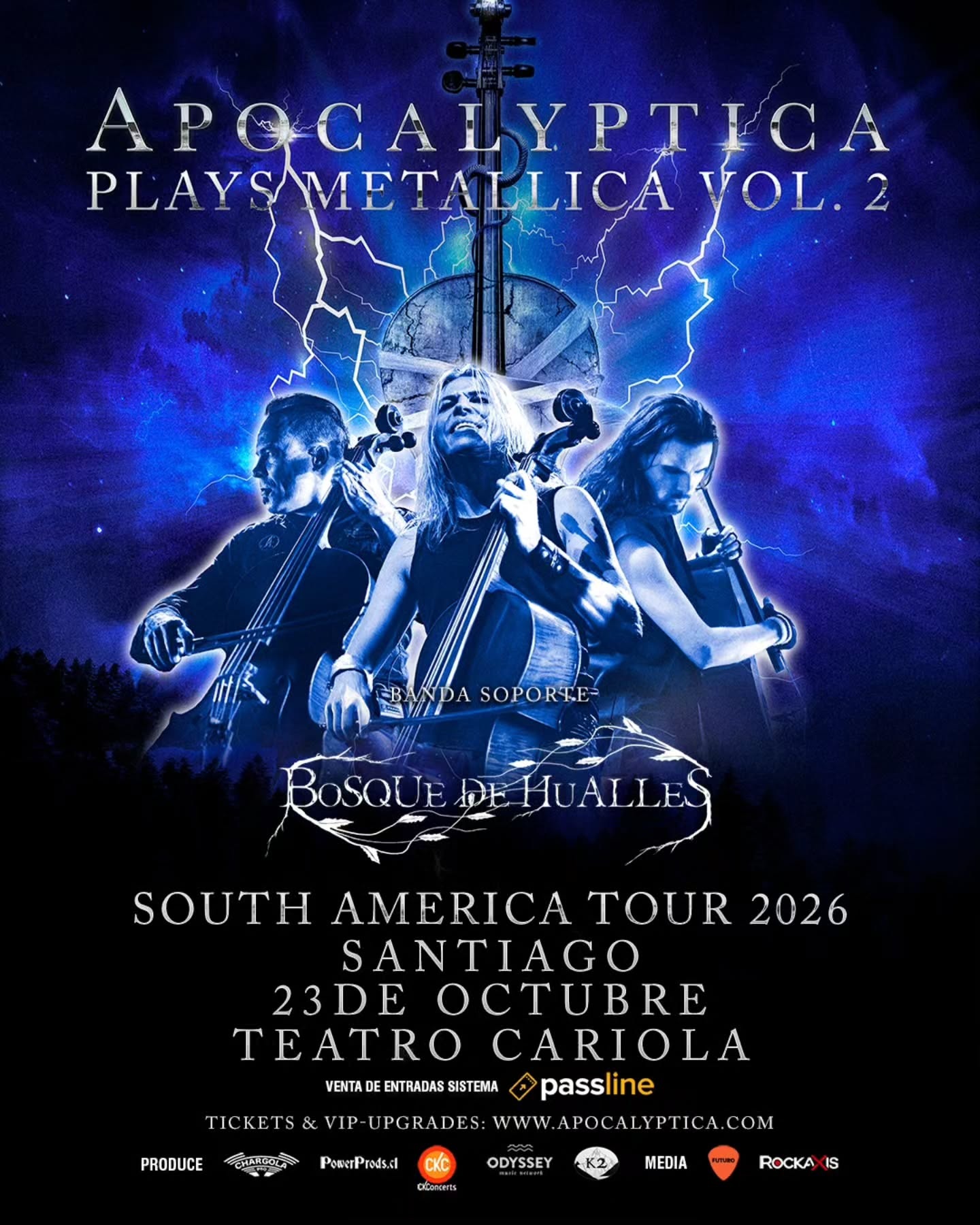 Concurso cerrado: Apocalyptica regresa a Chile